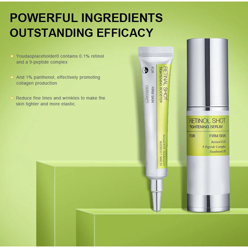 Korean Retinol Shot Eyes Tightening Moisturizing Booster Cream,Vitamin A Facial Skin Firming Lifting Care Serum,Reduce Fine Line