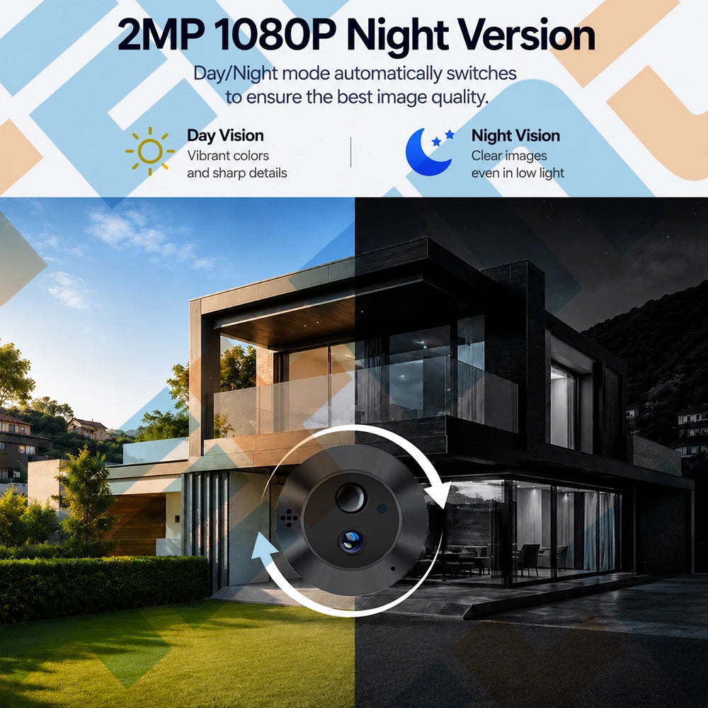5Inch 10000mAh Two Way Audio 2MP Tuya SmartLife WiFi Digital Door Eye Peephole Viewer Infrared 940NM Night Vision PIR Camera