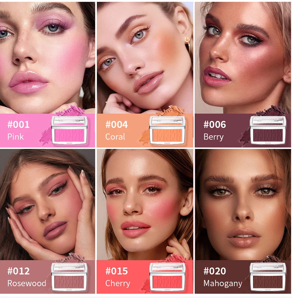 Tidesmit waterproof matte blush powder texture close-up for natural face contouring and bright cheek makeup