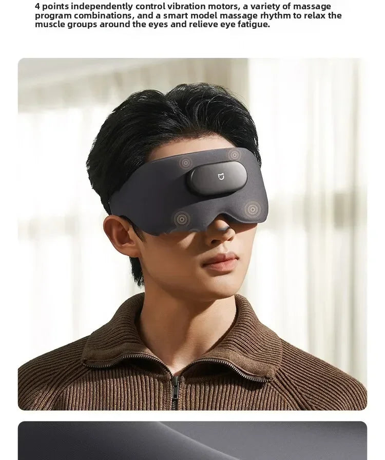 Smart Massage Eye Mask | 3D Heat Therapy & App Control - Black Relaxation Treatment Tidesmit