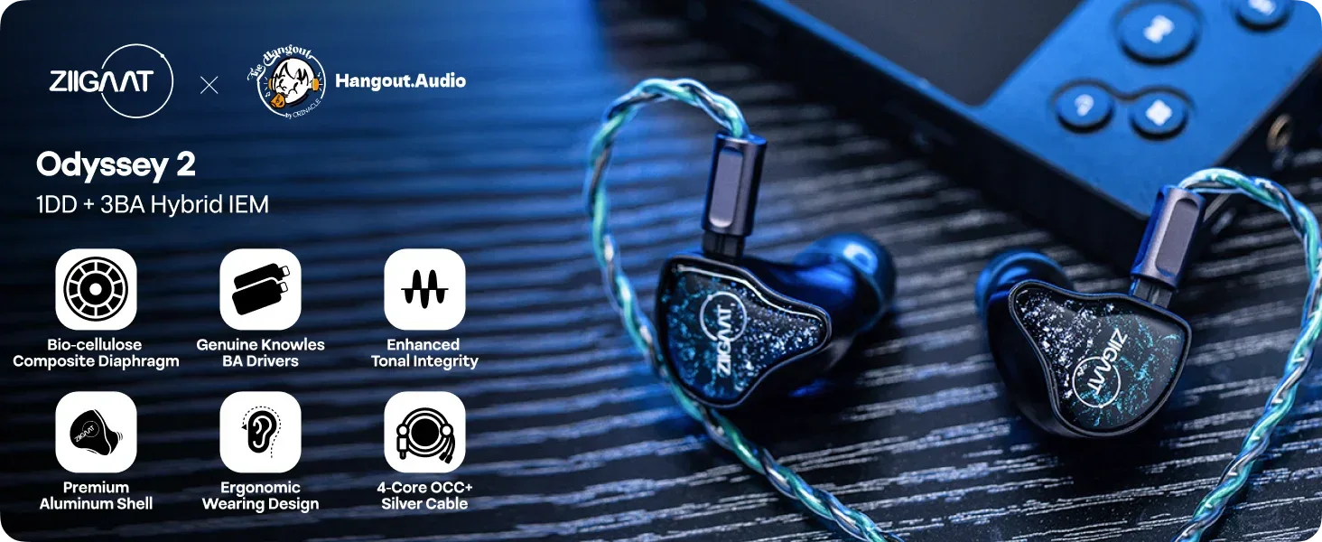 ZiiGaat Odyssey 2 Hybrid IEMs 1DD 3BA Audiophile Audio by Tidesmit Tidesmit