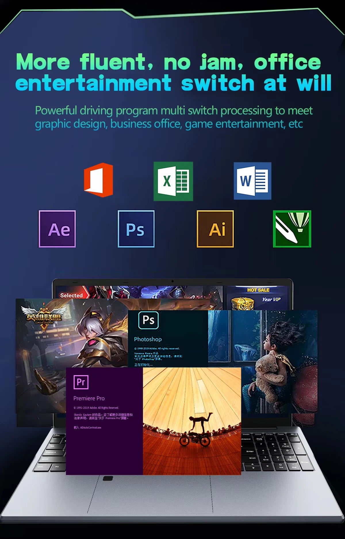 Fingerprint Unlock Notebook Computer Backlight Windows 11 Laptop Intel Core I9 10980HK 16GB RAM 1TB SSD 15.6' Business Computer