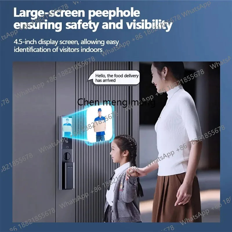 RAYKUBE S90 Jlink WiFi 3D Facial Palm Vein Recognition Rechargeable Smart Fingerprint Lock With Dual WIFI Cameras APP Video Call