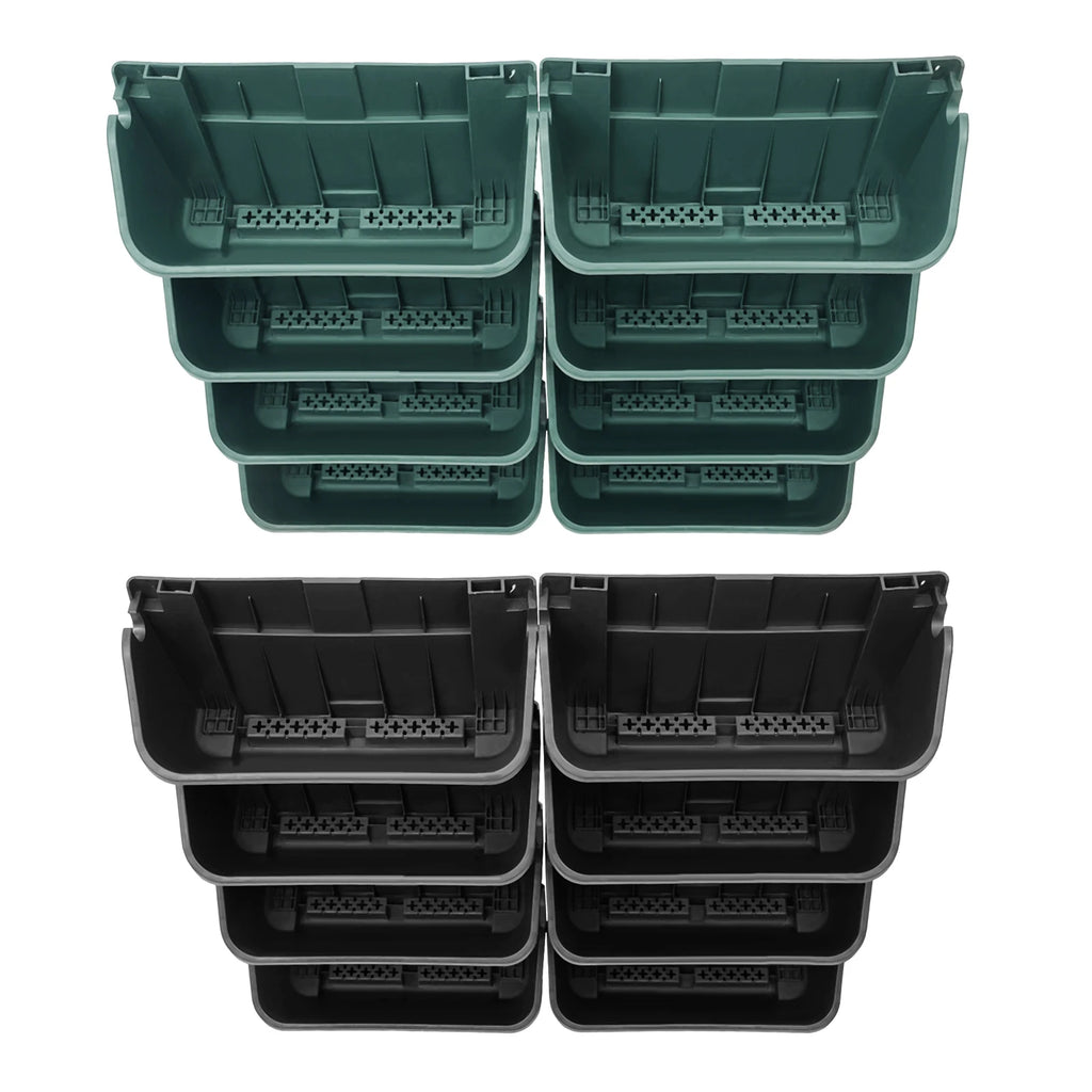8PCS Wall-Mounted Planter, Vertical Garden Planter, Wall-Mounted Planter for Indoor and Outdoor Decor Black/Green