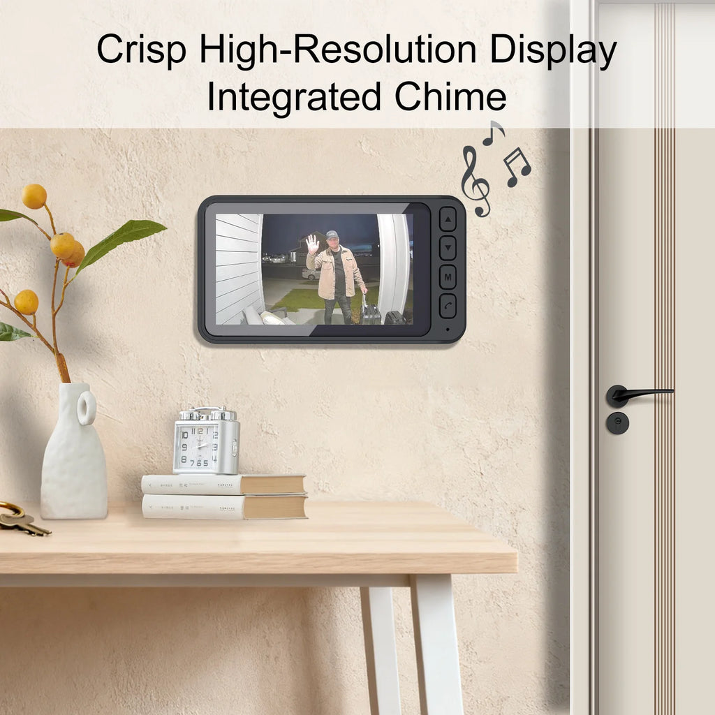 Wireless Doorbell Camera with Monitor Smart Video Doorbell 2-Way Audio Infrared Night Vision No WiFi Connection No APP Required