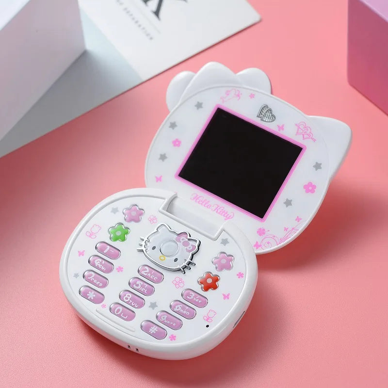 2024 Sanrio Hello Kitty Flip Phone Kawaii K688 Cartoon Taiml Cute Mini Phone Birthday Fashion Gift Toys Christmas For Anime Fans
