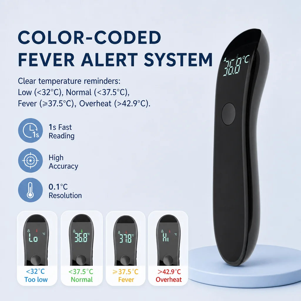AiQUE 1S Fast Reading Infrared Forehead Thermometer Digital Medical Termometro Body Fever Baby&Adult Household Fever Detector