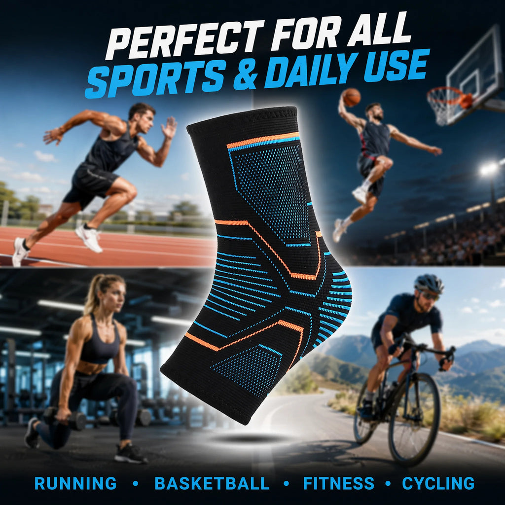 Ankle Brace Support Sleeve 3D Compression Ankle Protector Anti-Sprain Breathable Elastic for Running Basketball Gym Fitness Men