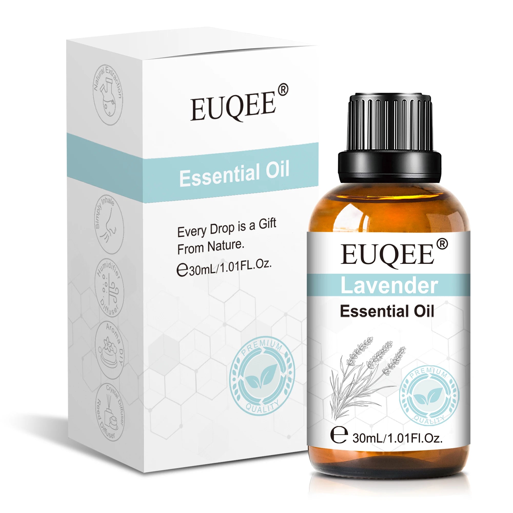 EUQEE 30ml Lavender Aromatherapy Essential Oil Sandalwood Eucalyptus Peppermint Citronella Vanilla Cinnamon Reed Diffuser Oils