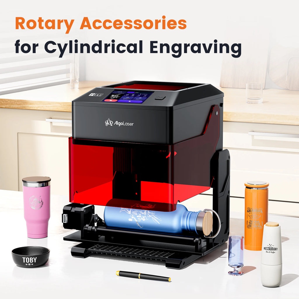 Algolaser PIXI 10W Mini Portable Woodworking Engraving Machine with Rotary Roller High Precision Engraver for DIY Hobby Craft