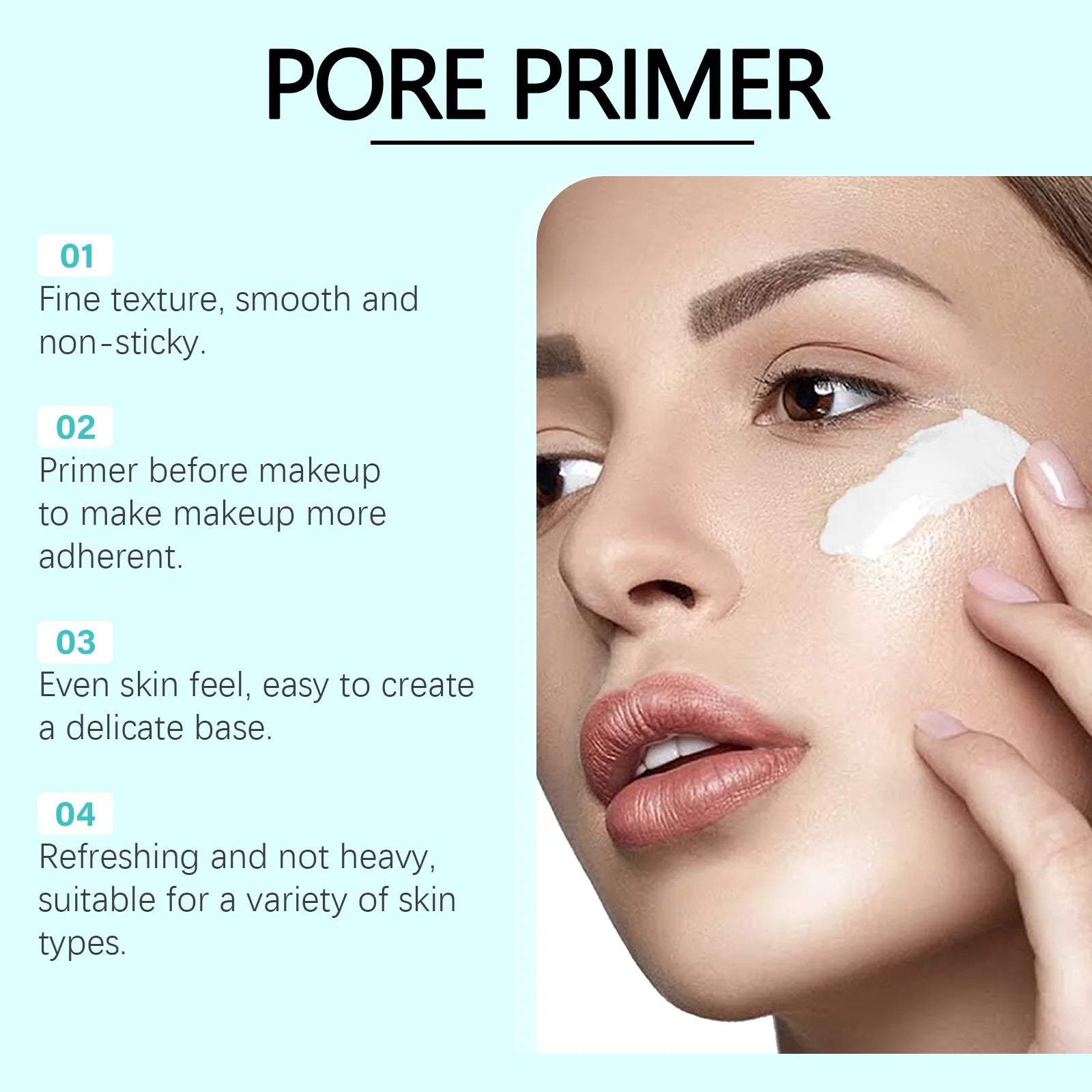 Tidesmit Hoygi pore primer texture close-up for smoothing long lasting face makeup that absorbs excess oil