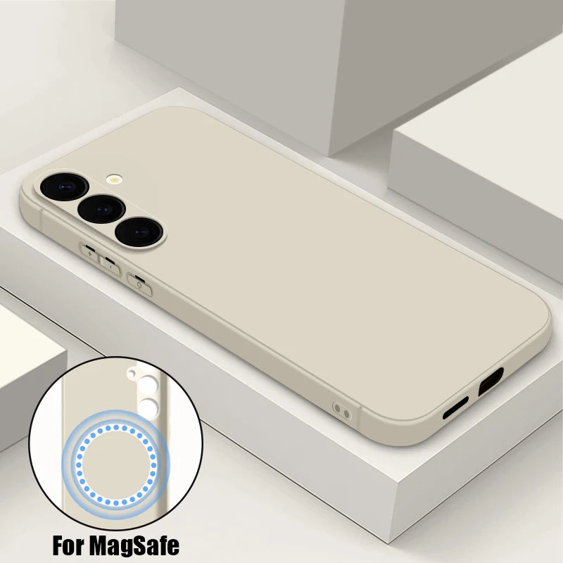Magnetic Wireless Charging Case for Samsung Galaxy | Military-Grade Protection White Tidesmit