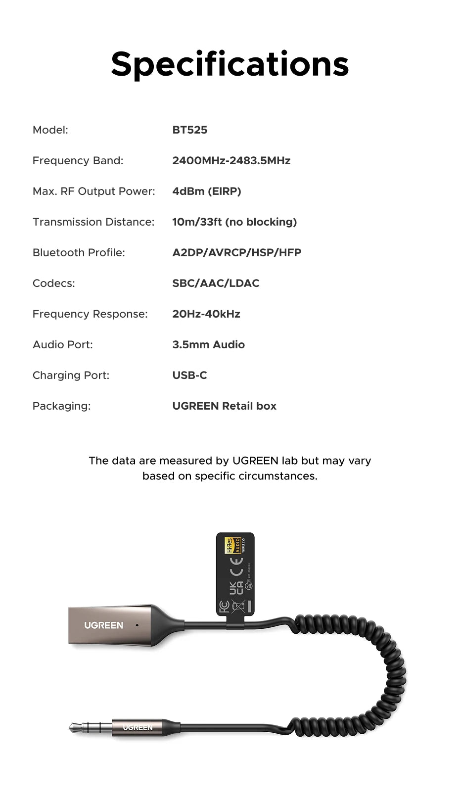 Bluetooth 5.4 Audio Receiver - High-Fidelity Wireless Sound Adapter Tidesmit