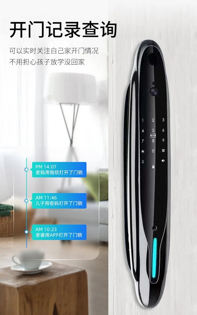 Video intercom smart, home anti-theft electronic door lock with surveillance camera password lock fully automatic