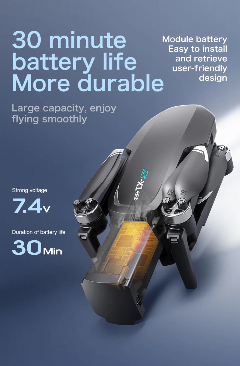 4K Camera Drone With 3-Axis Gimbal GPS - Foldable Aerial Quadcopter Tidesmit