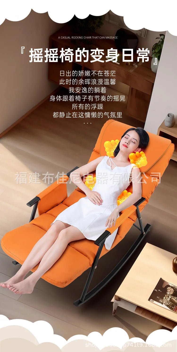 Massage Chair Rocking Recliner | Ergonomic Heated Seat – Orange & Ash Massage Chairs Tidesmit