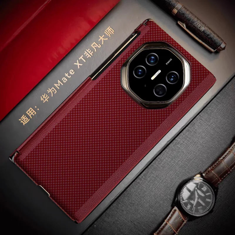 Aramid Carbon Fiber Case for Huawei Mate XT Ultimate - Slim Protection Red Tidesmit