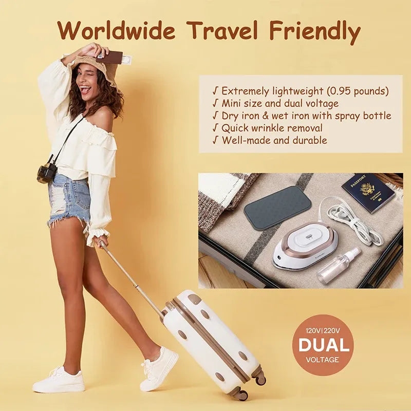 Tidesmit Mini Handheld Travel Iron Dual-Voltage