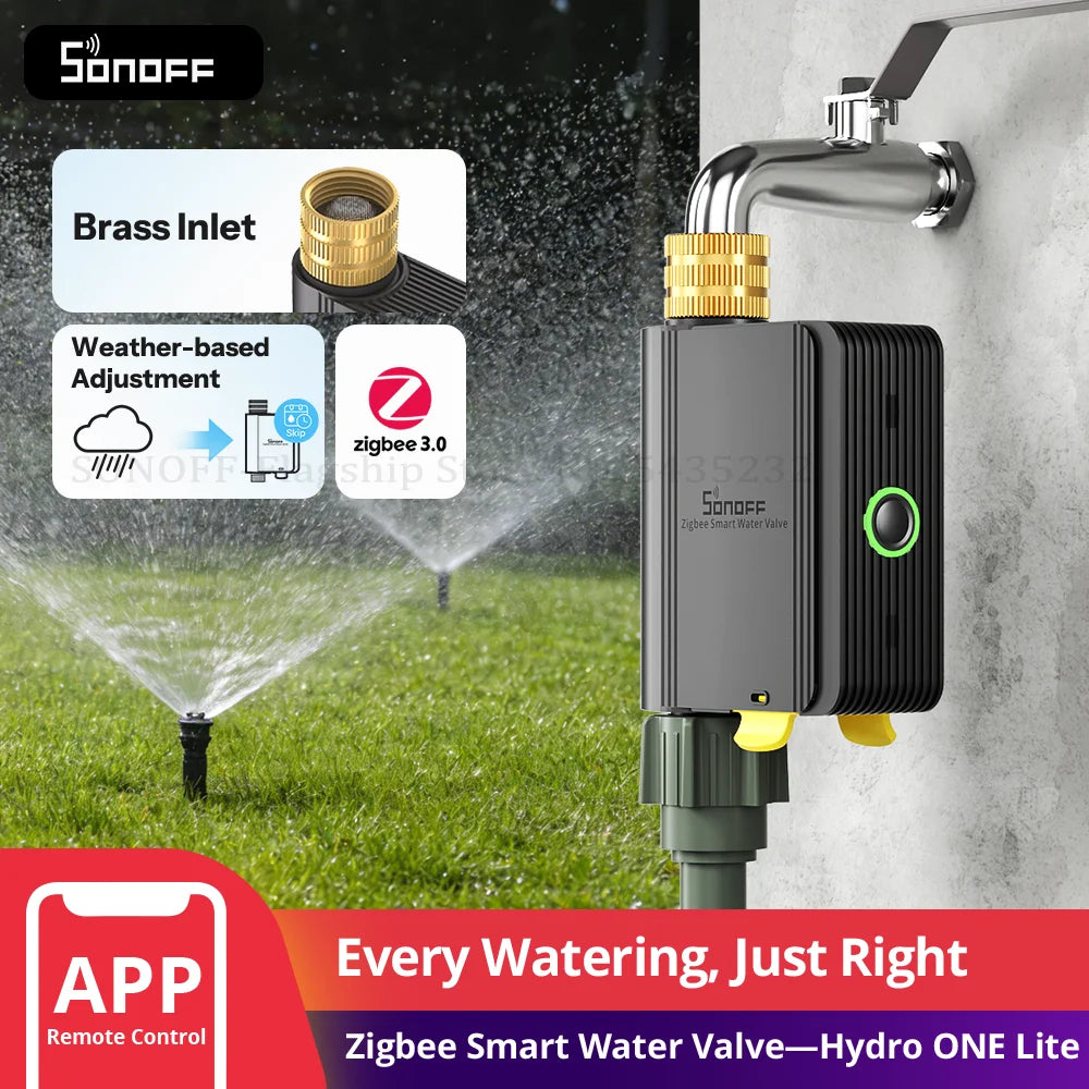 SONOFF SWV-ZNE Hydro Series Hydro ONE Lite Zigbee Smart Water Valve Without Flow Meter Dual Communication Modes Flexible Control