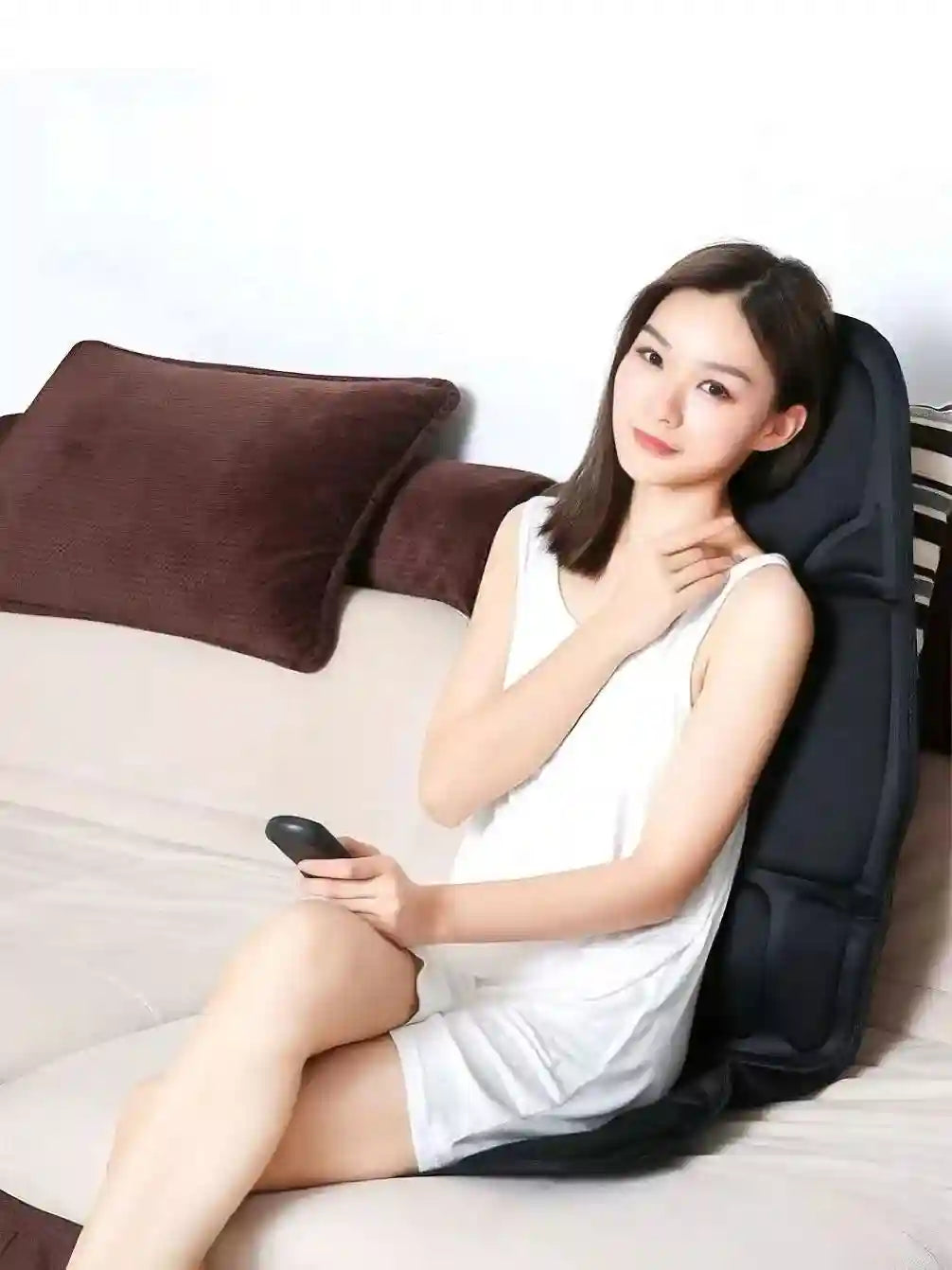Heated Massage Cushion: Electric Massager for Neck and Back - Black Massage Cushion Tidesmit