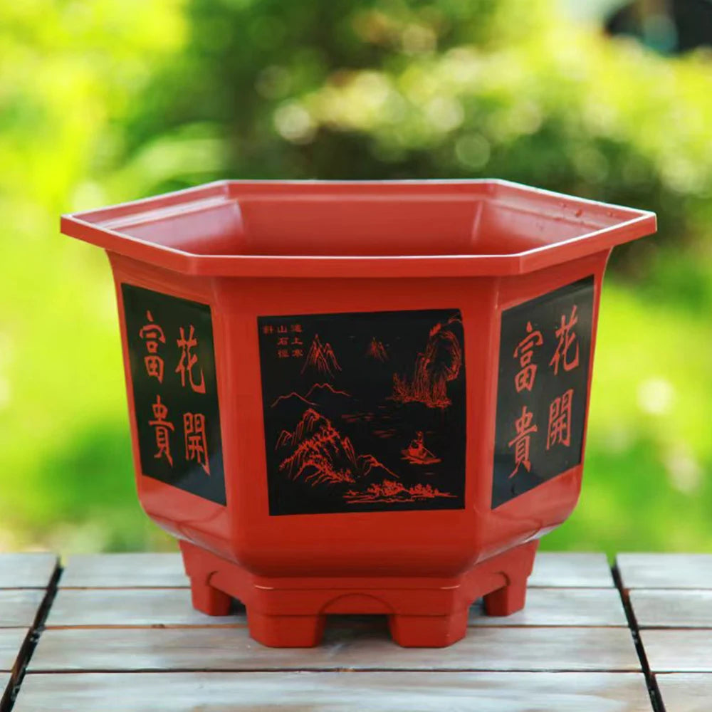 Durable Plastic Flower Pot Thickened Resin Potted Bonsai Garden Supplies Large-diameter Hydroponic Planter