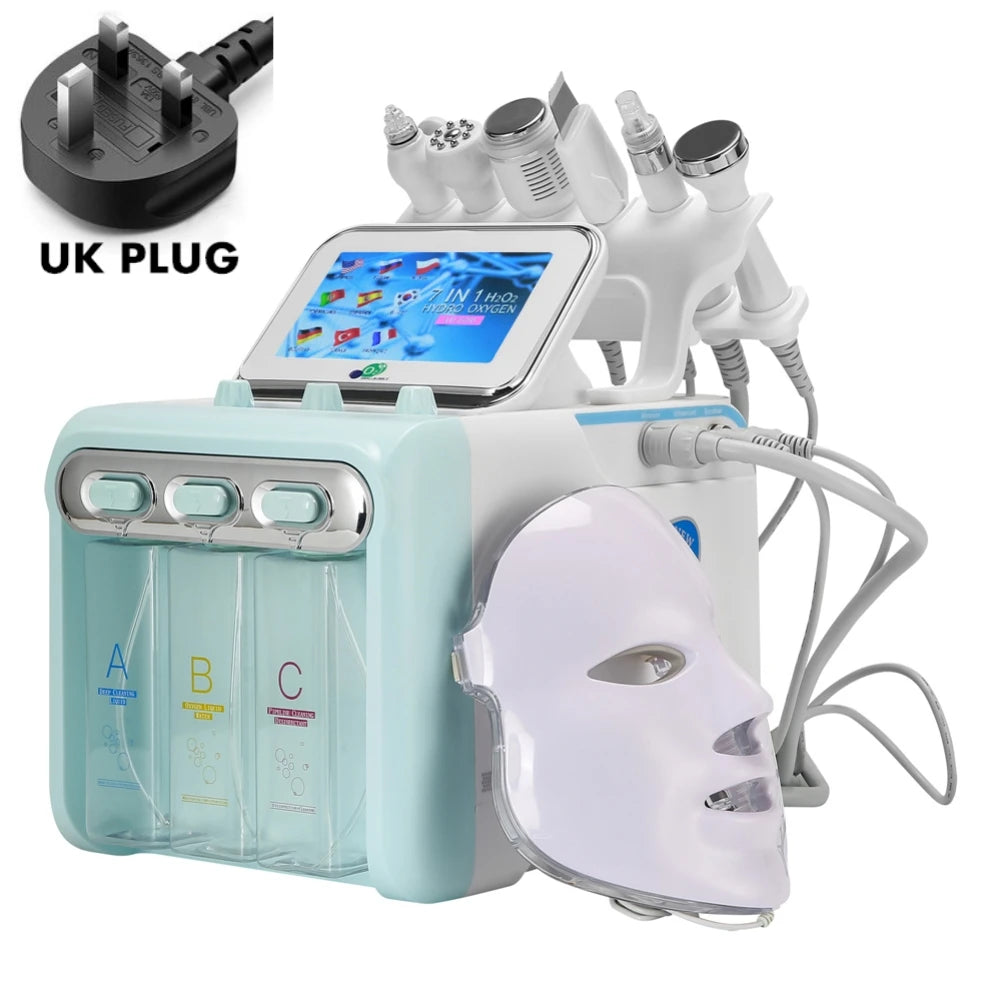 Hydra Facial Machine: 7-in-1 Professional Skin Cleansing Tool Body Shaping Massage Equipment UK PLUG Tidesmit