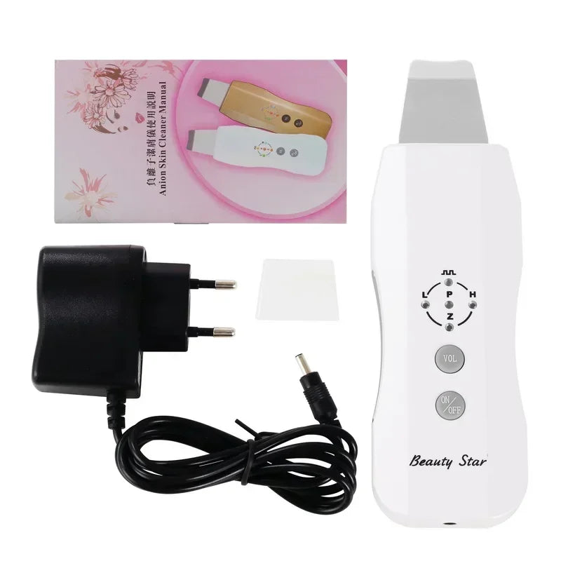 Ultrasonic Skin Scrubber | Deep Pore Cleaning Tool | USB Rechargeable Scrubs Treatments Tidesmit