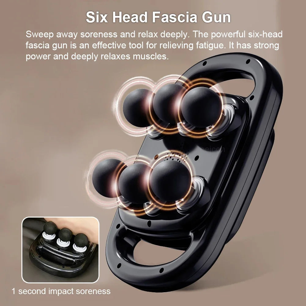Fascia Gun Muscle Massager - 6 Massage Heads - Deep Tissue Tool Fascia Gun Tidesmit