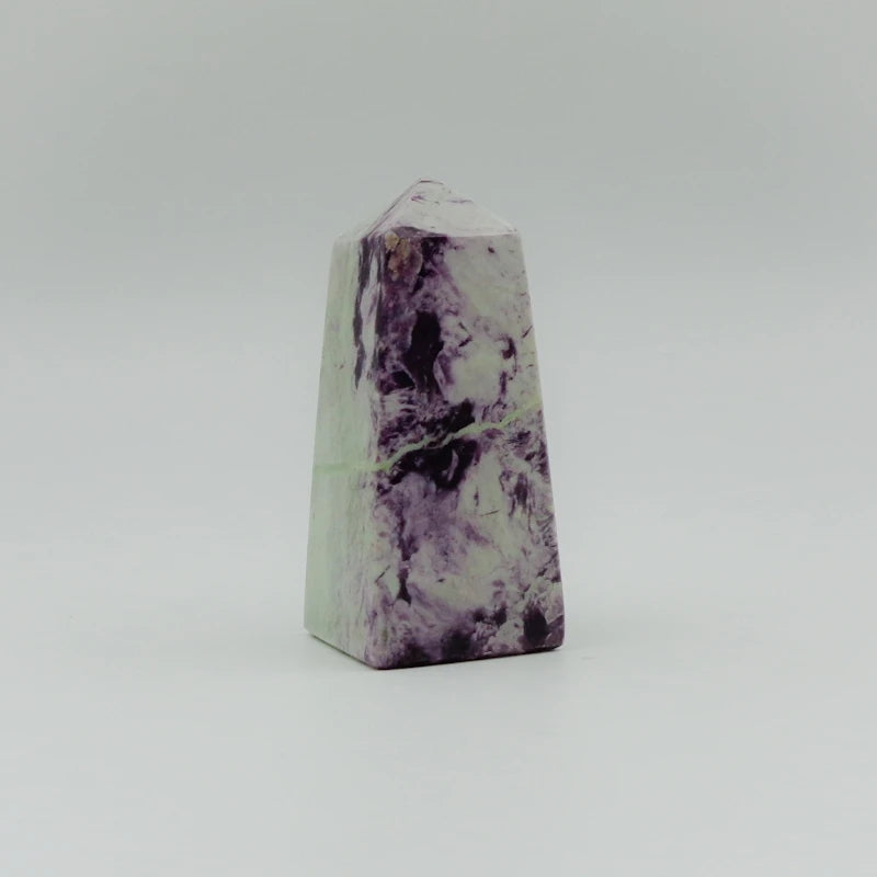 Chakralume Natural Handmade Polished Kammererite Obelisk Crystal Tower Rare Purple Healing Stone Reiki Meditation Energy Feng
