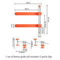 Double Axis Magnetic Drawer Slide Installation Jig - Cabinet Drawer Slide Mounting Template Positioning Tool for Hole Drilling