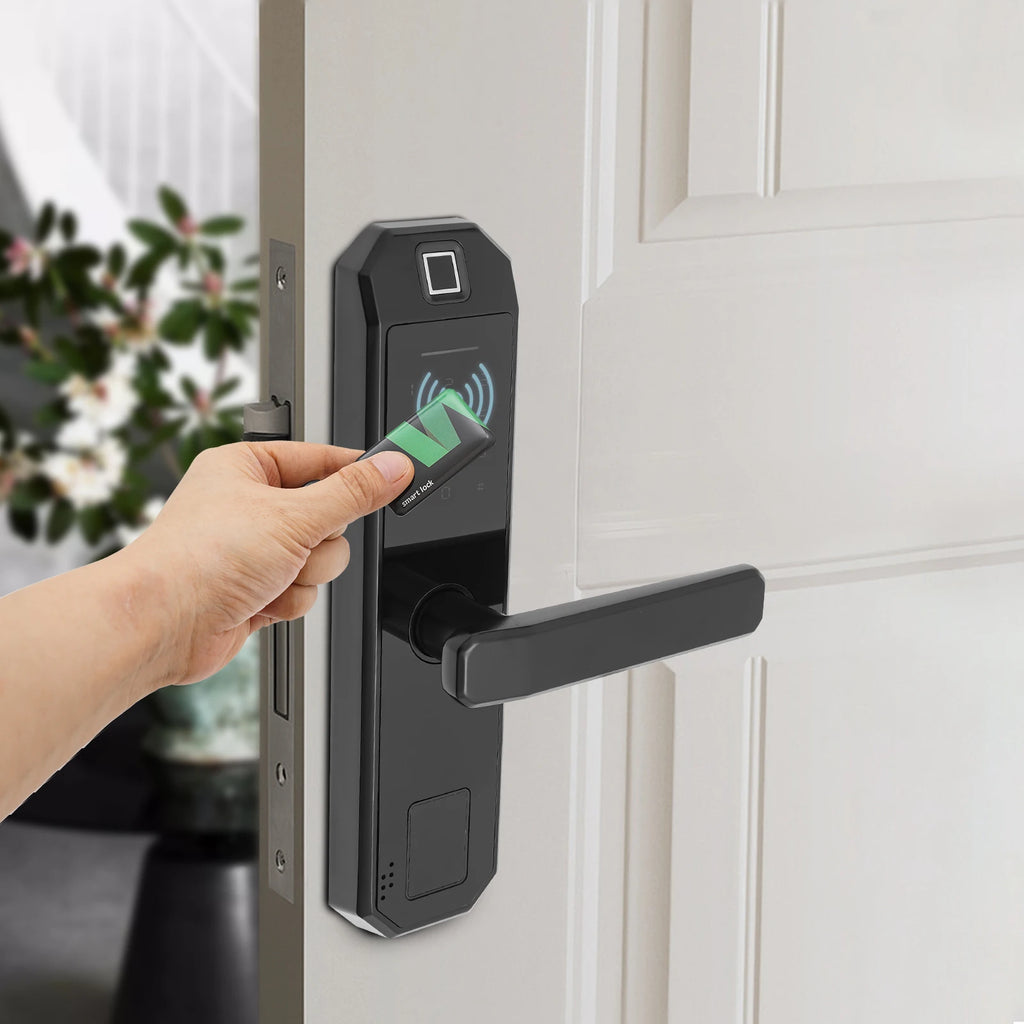 Smart Door Lock Fingerprints passwords 4 Unlock Methods 15 Month Battery  200 User Capacity for Home Office Apartment Security