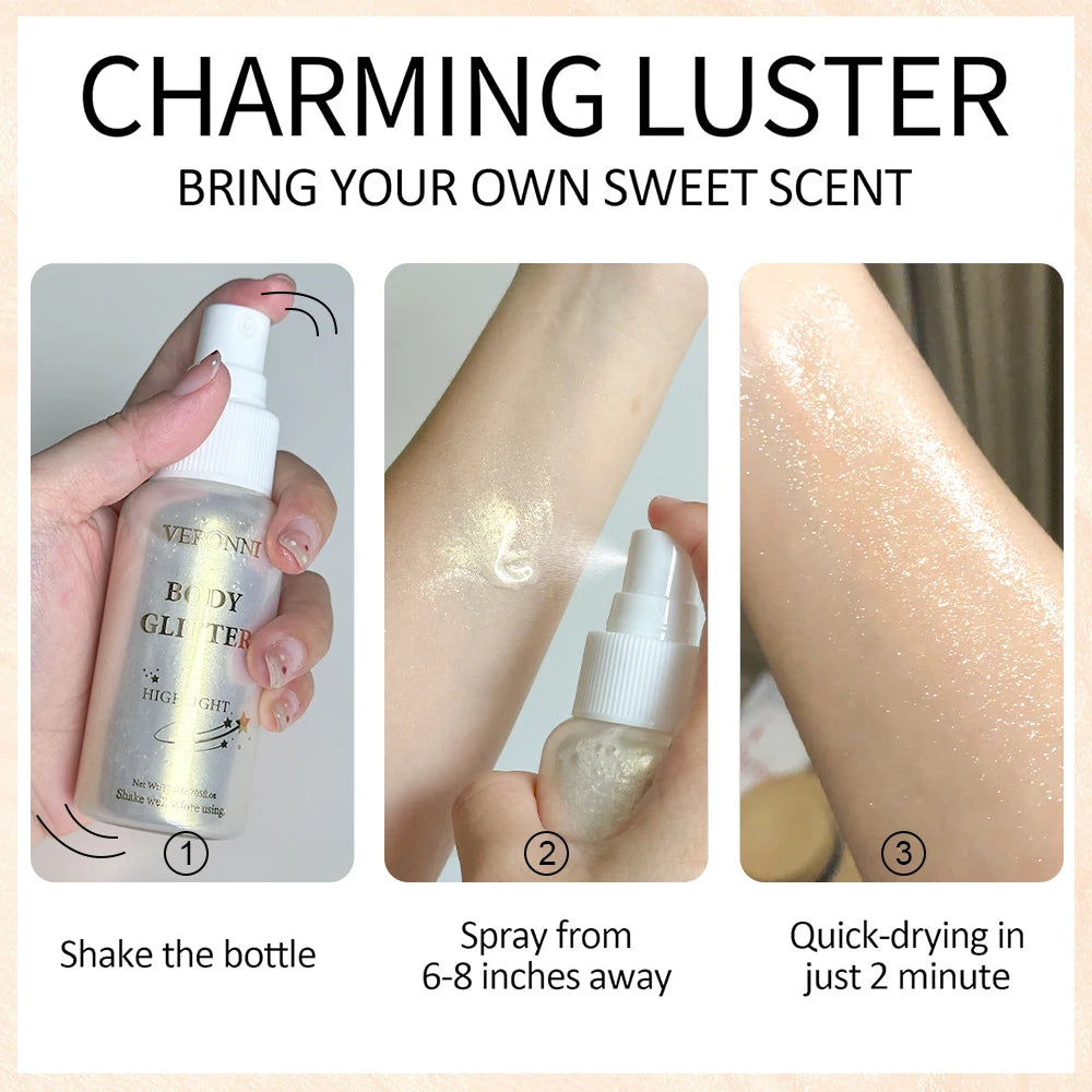 Tidesmit liquid body highlighting shimmer oil in glow makeup shade texture close-up for radiant skin