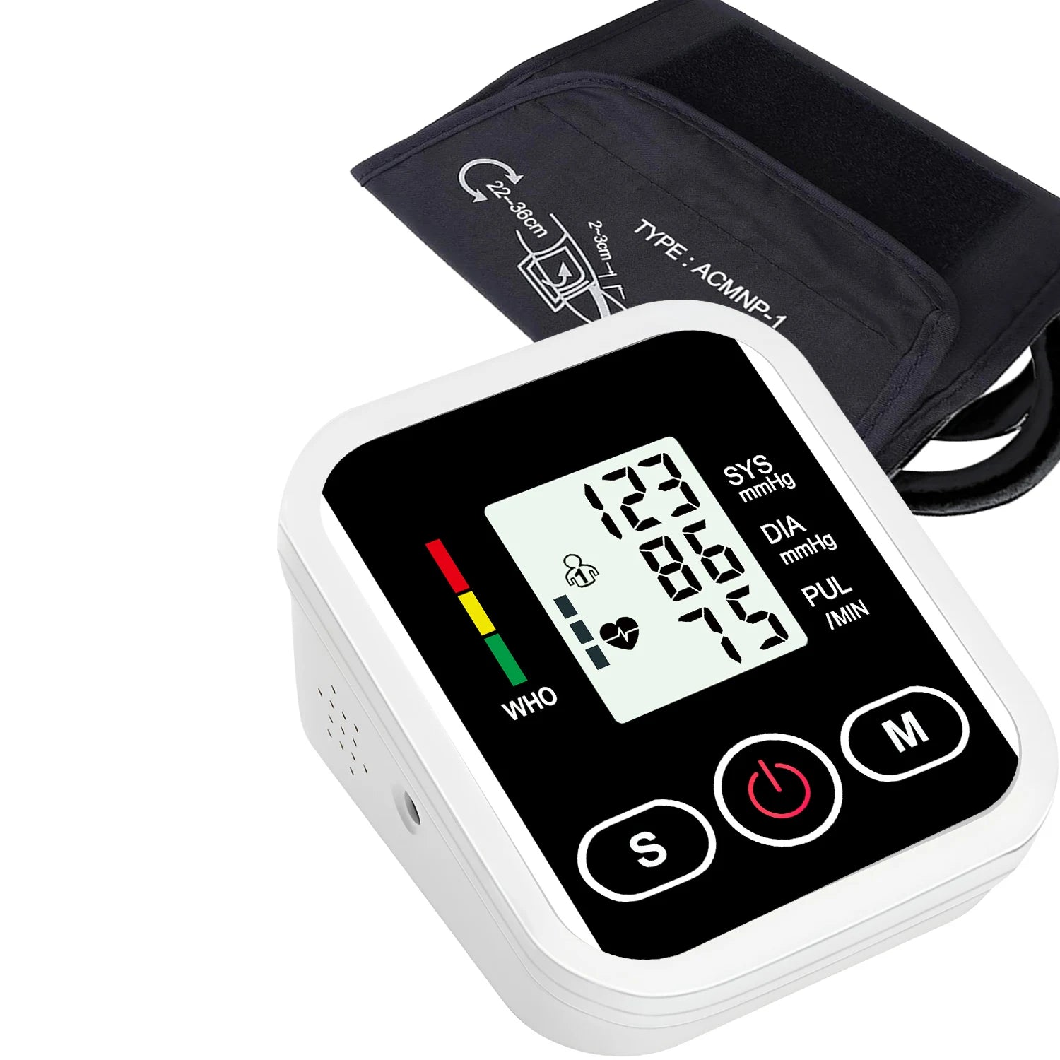 Arm Blood Pressure Monitor LCD Pressure Sensor Monitor BP Automatic Tonometer Digital Tensiometer LED Display Cuff Heart