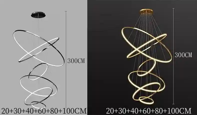 Modern LED Ring Pendant Light for Dining Room | Adjustable Black Finish Tidesmit