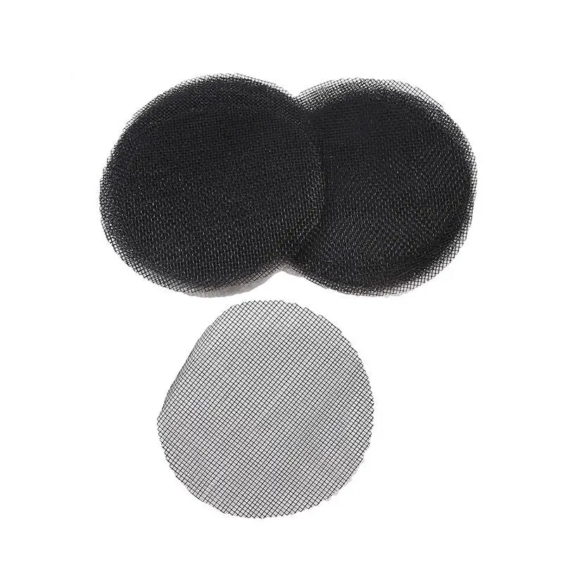 Two black round mesh drainage screens plus one light gray round screen