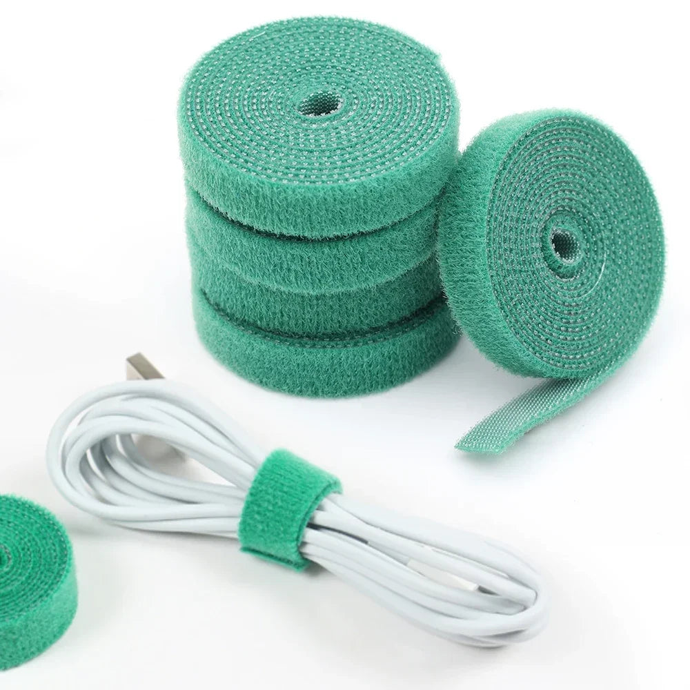 Self Adhesive Plant Nylon Cable Tie Green Adjustable Plants Hook Loop Support Garden Twine Bandage Reusable Fastener Tape Strips