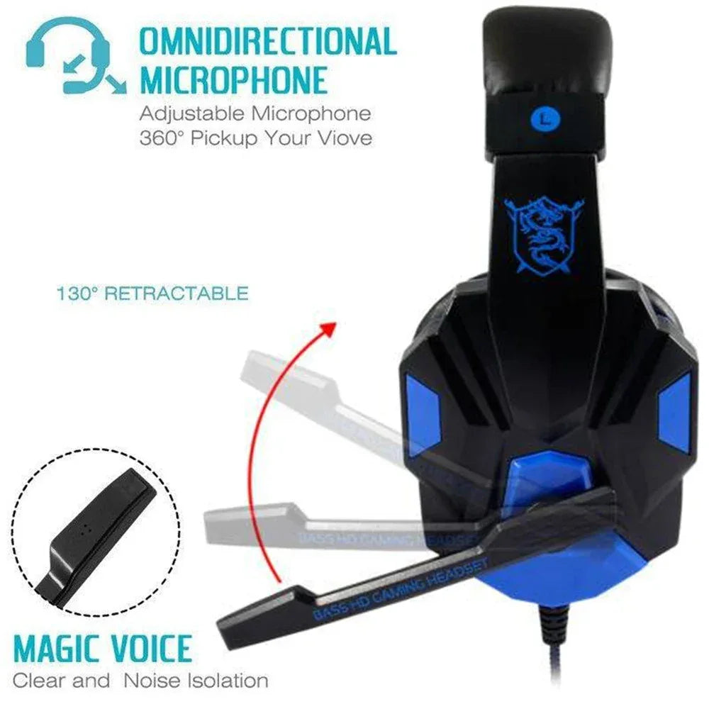 Tidesmit Wired Stereo Gaming Headphones with Microphone - 3.5mm Jack Tidesmit