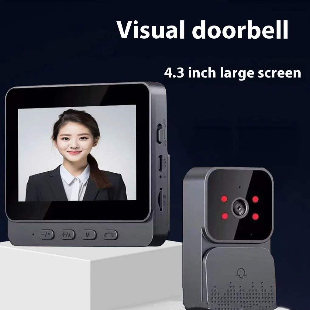 Wireless intercom Doorbell HD Night Vision 4.3in lPs screen Waterproof Visual Doorbell camera smart Home security Video By Bell