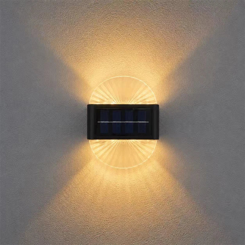 Solar Outdoor Light, Waterproof With Fan-Shaped Lampshade, LED Deck Lights For Patio, Garden, Villa, Wall, Terrace, Railing