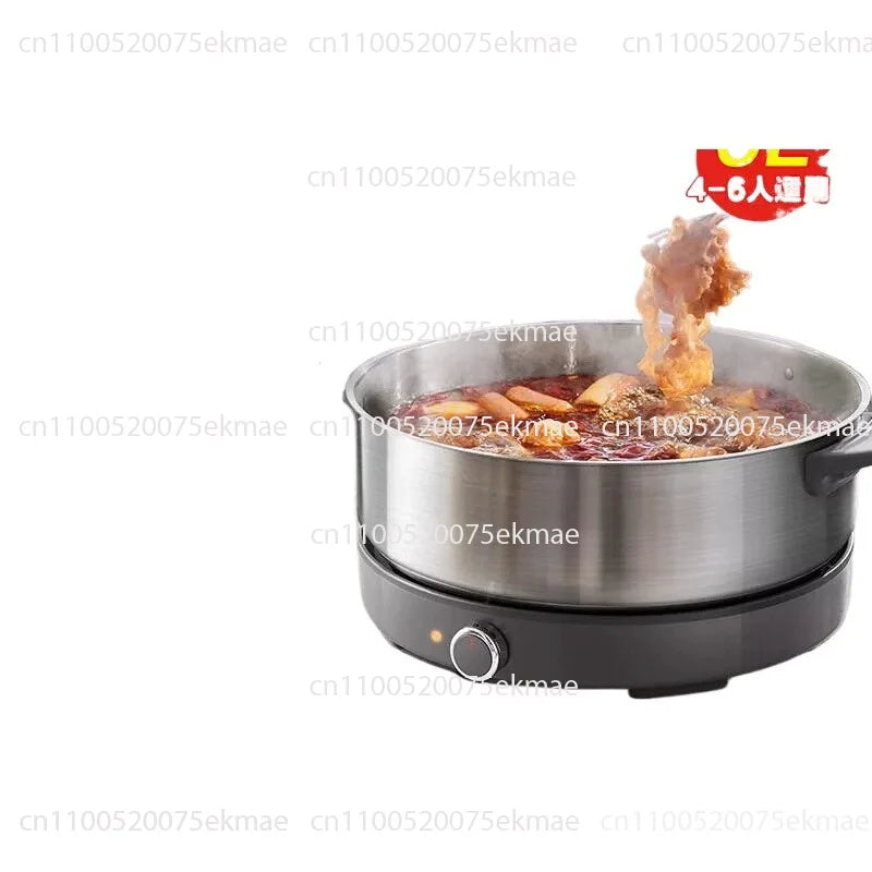 SUPOR 6L stainless steel electric hot pot, steaming split cooking pot with lid