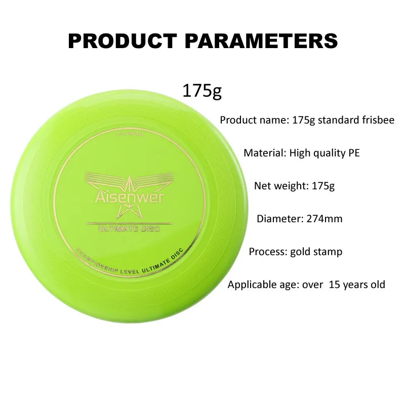 Professional 175g Ultimate Flying Disc Sport Disc Flying Saucer for Adult Teens Kids Pet Outdoor Game with Disc Clasp