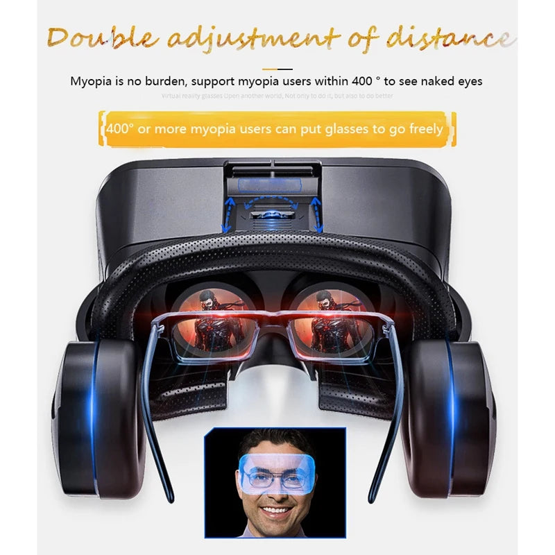 VR Headset for Smartphones - Lightweight Immersive Smart Glasses with Controller Tidesmit