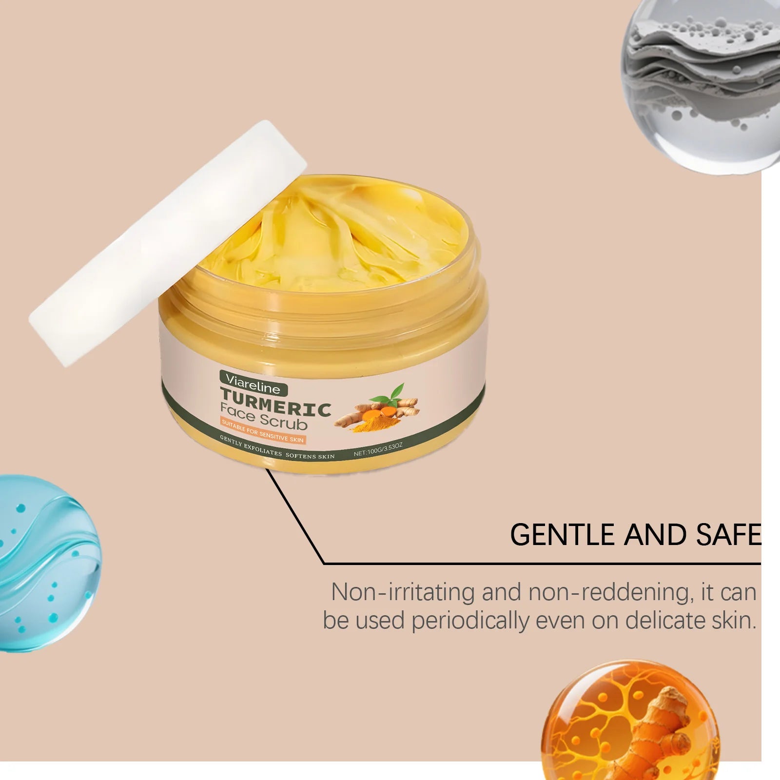 Turmeric Facial Scrub for Radiant Skin - Natural Exfoliating Treatment Scrubs Treatments Tidesmit