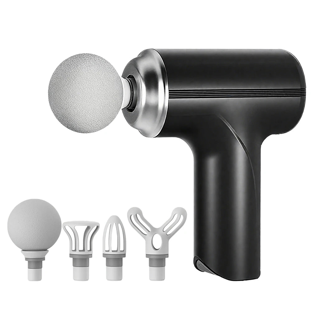 Portable Massage Gun: Deep Tissue Electric Massager for Muscle Relief Back Massage Instrument Black Tidesmit
