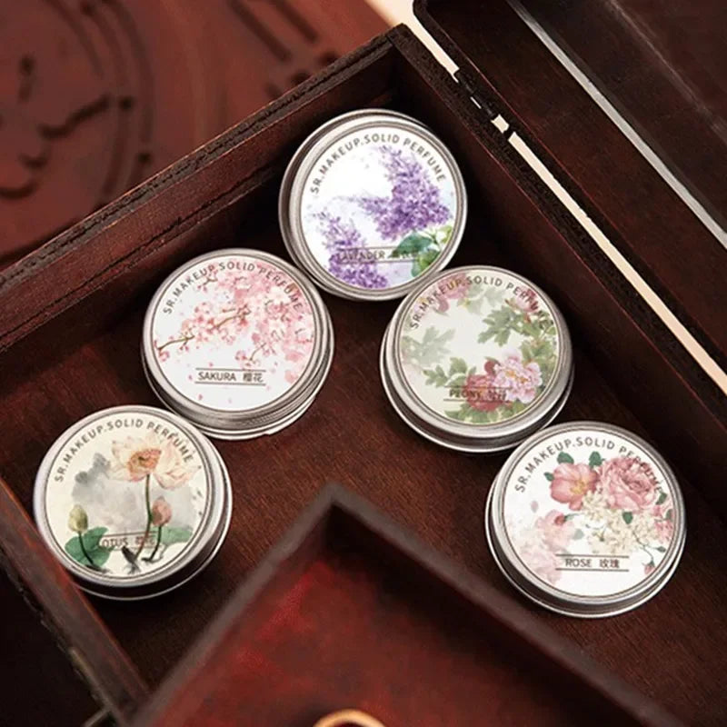 Tidesmit portable solid perfume balm with long-lasting fresh floral fragrance for women in elegant pocket size.
