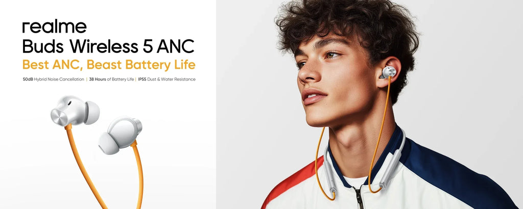 Realme Buds Wireless 5 ANC Neckband Earphones | Tidesmit Tidesmit