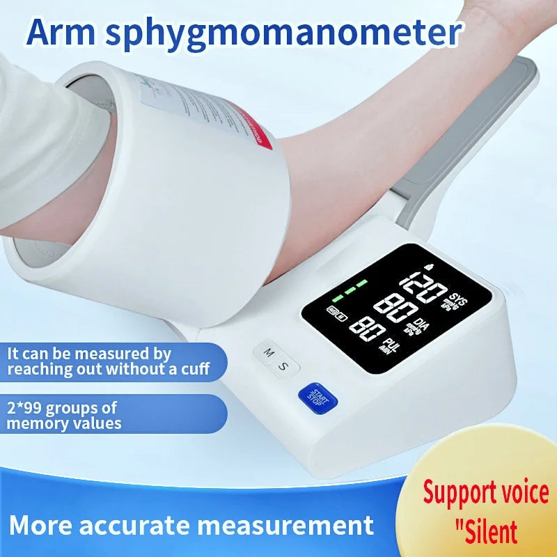 Household Medical Upper Arm Blood Pressure Monitor Foldable Arm Tunnel Blood Pressure Monitor Heart Rate Pulse Monitor