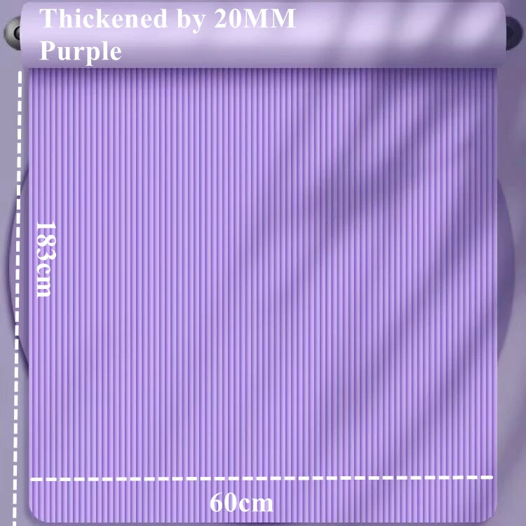 183x60cm Fitness 20mm Thick Workout Yoga Mat Indoor Pilates Noise Reduction Yoga Mat Moisture-proof Non-Slip Durable Exercise