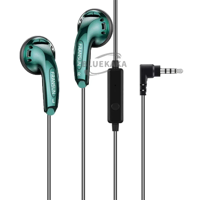 Wired Gaming Earbuds With 9D HiFi Bass Microphone | Tidesmit Green With Mic Tidesmit