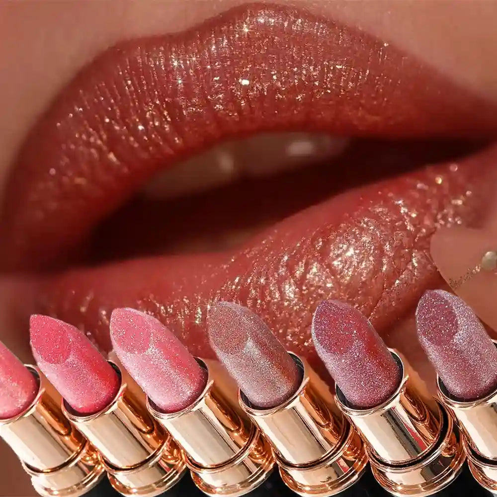 Metallic Glitter Waterproof Lipstick - Long-Lasting Shimmer Formula Lip Care Tidesmit